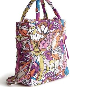 NWT Vera Bradley Colorful Floral Women's Mini Tote Bag adjustable strap